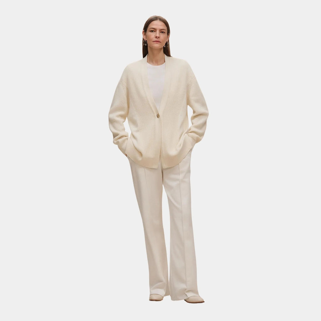 Long Cardigan in Plain Scottish Cashmere