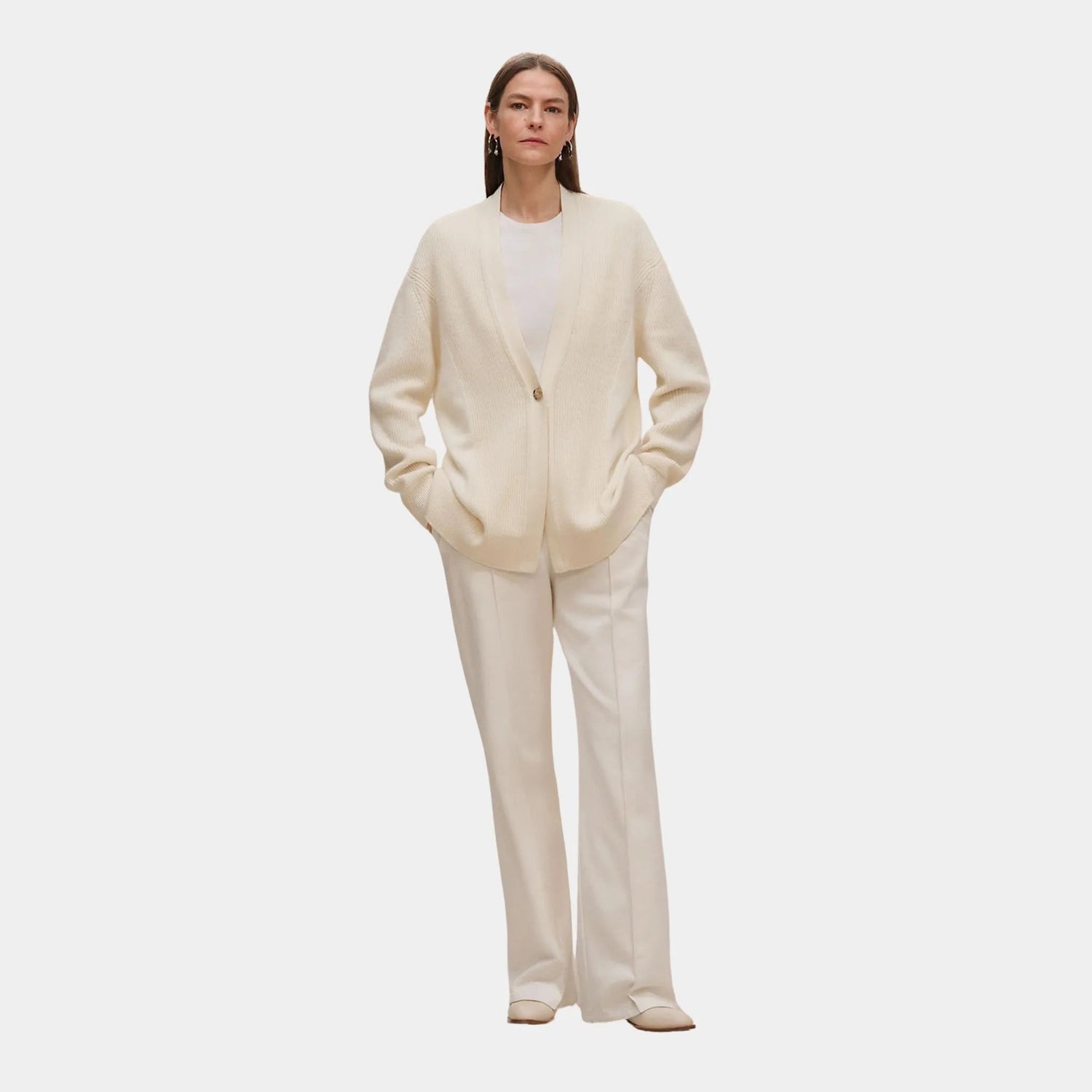 Long Cardigan in Plain Scottish Cashmere