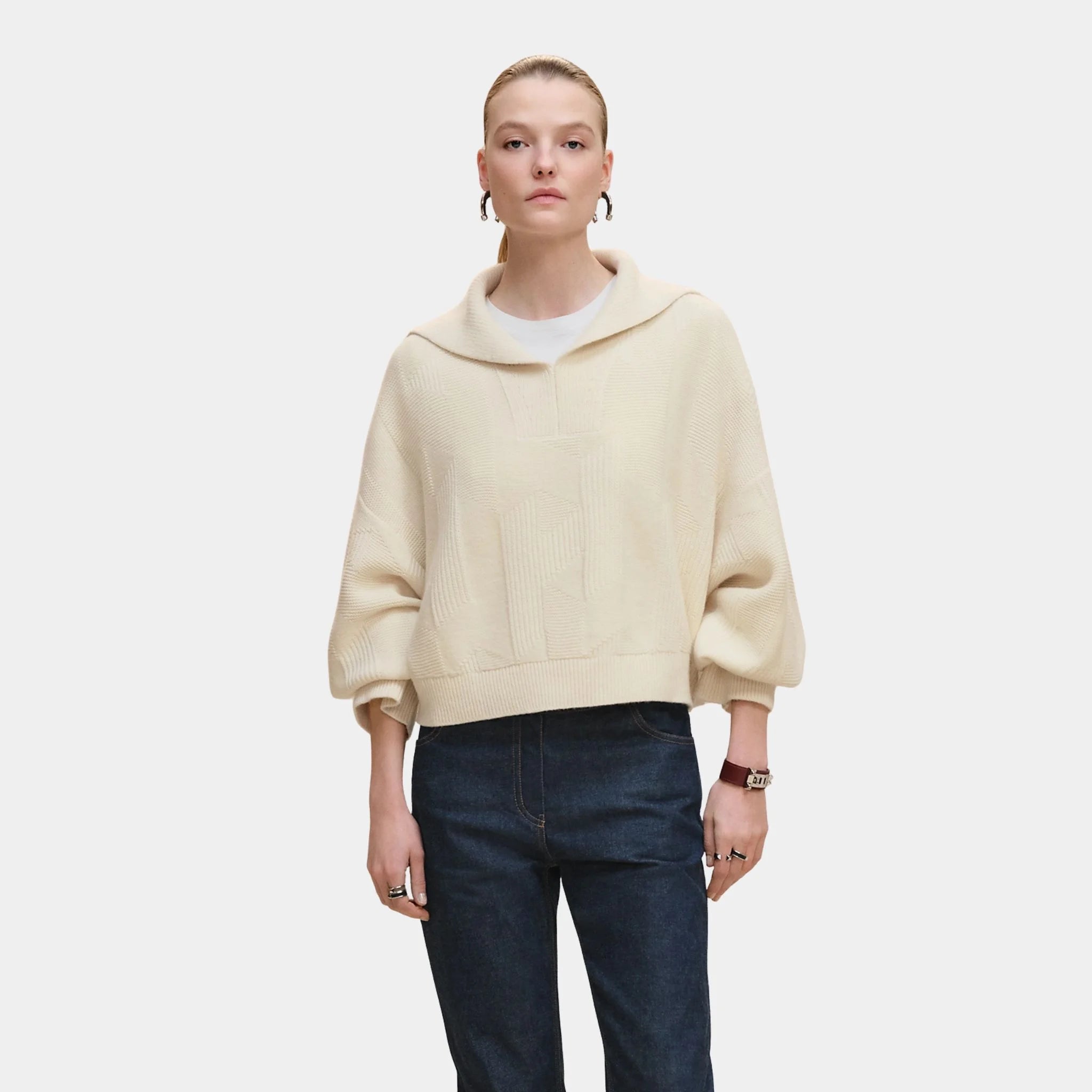 Long-sleeved H Pattern Sweater