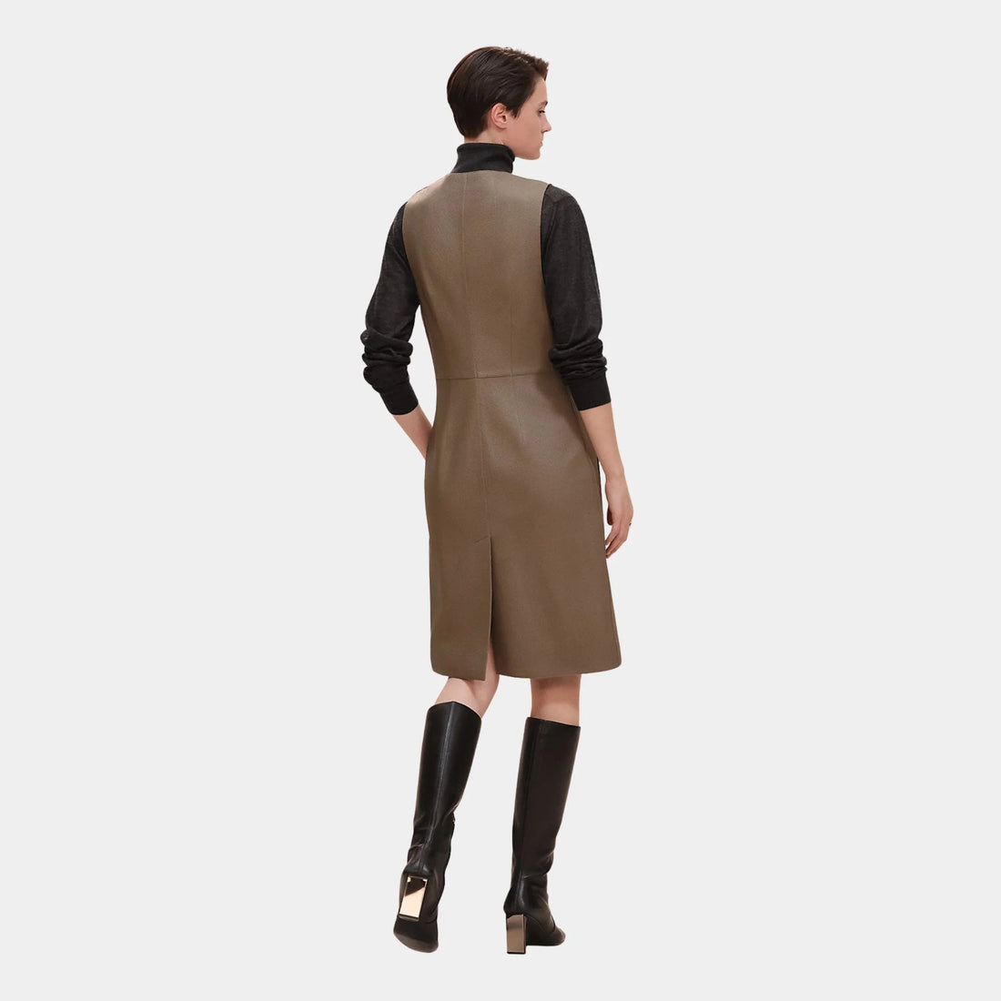 Long Vest in Washed Deerskin