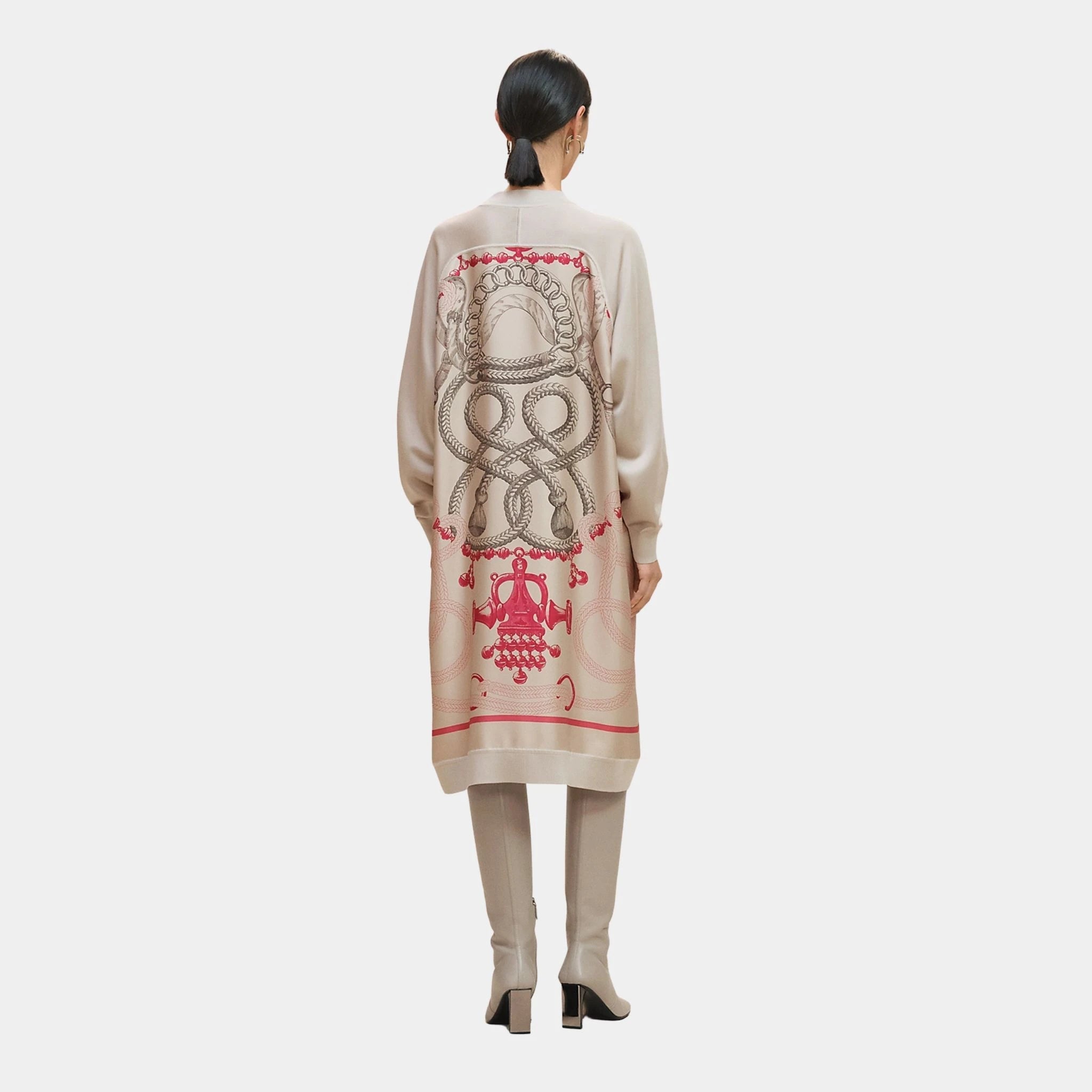 Long-sleeved Twillaine Cardigan with Palefroi Remix Print