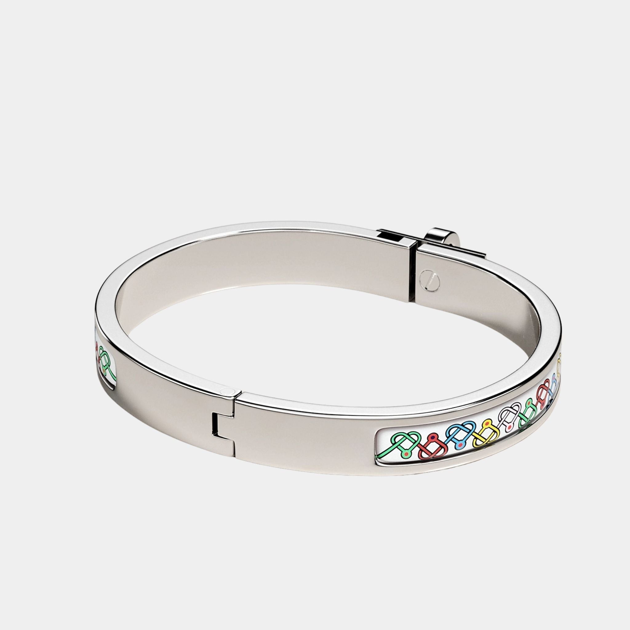 Mini Clic Kelly Petits Coeurs Bracelet Palladium Plated