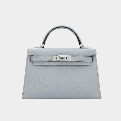 Mini Kelly II Epsom Bleu Glacier PHW