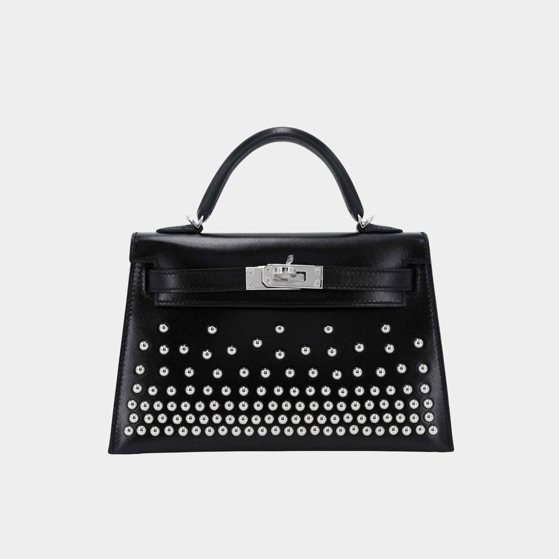 Mini Kelly II Limited Edition Cloute Studded Box-Calf Black PHW