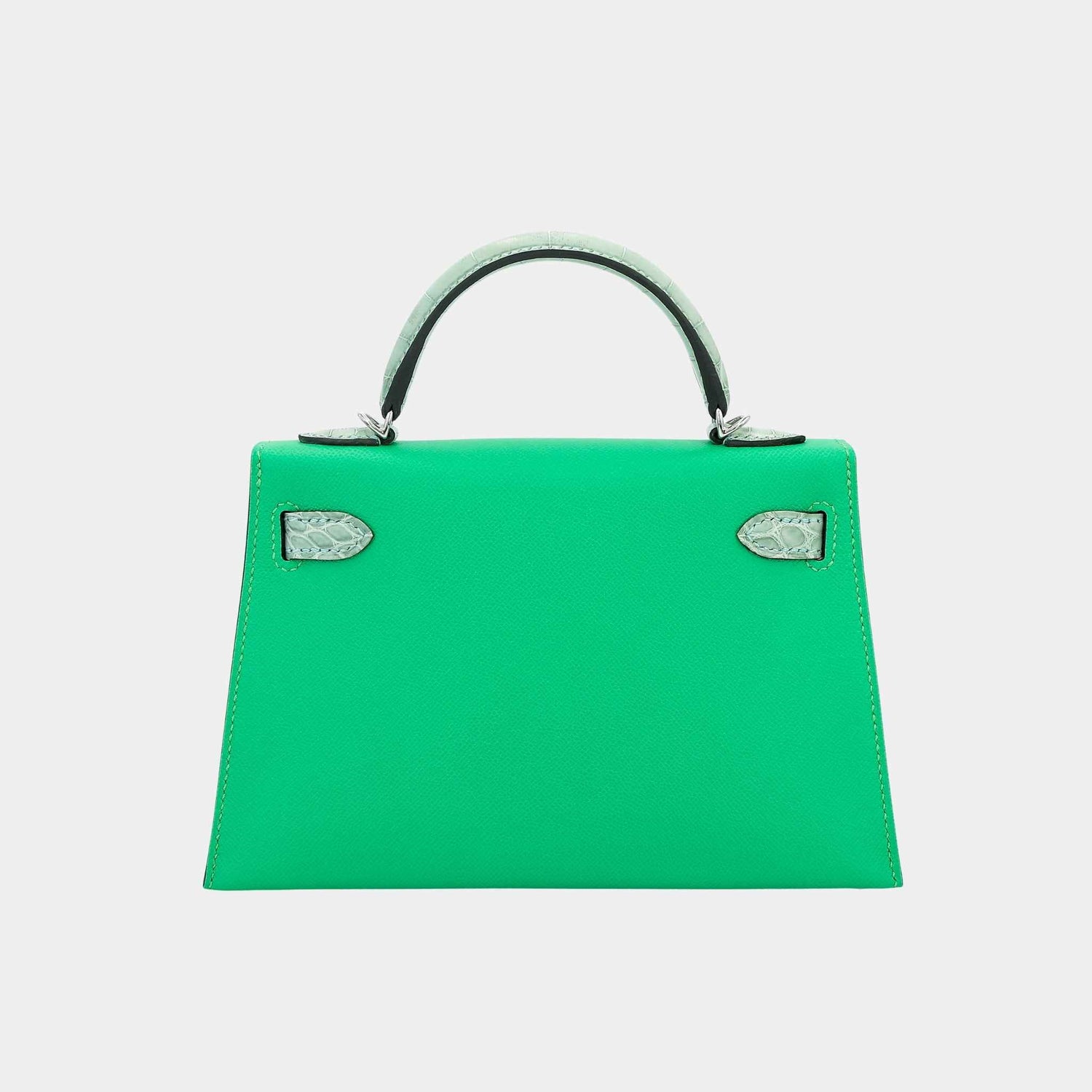 Mini Kelly II Madame-Matte Alligator Vert Comics/Vert d’Eau PHW