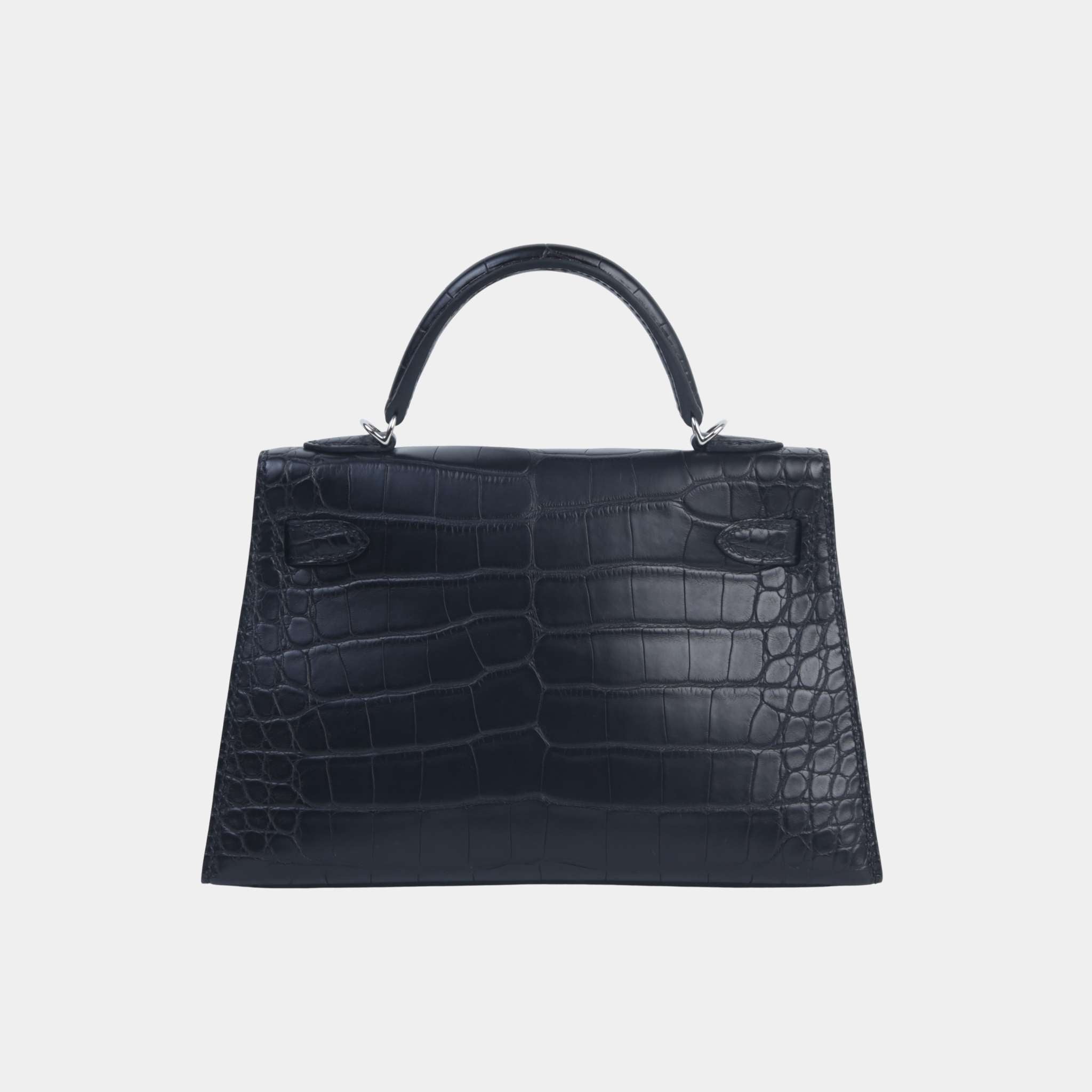 Mini Kelly II Matte Alligator Black PHW