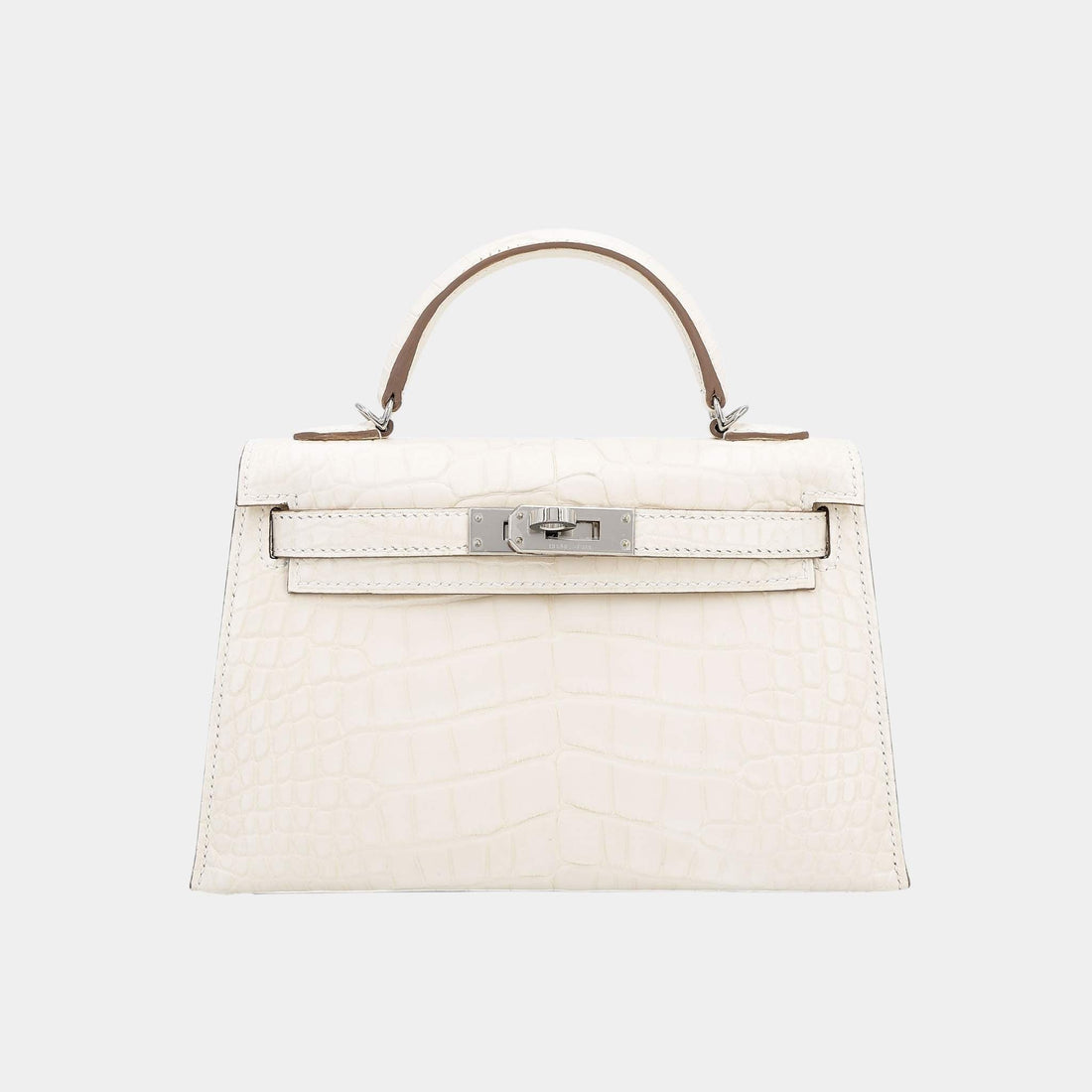 Mini Kelly II Matte Alligator Nata PHW
