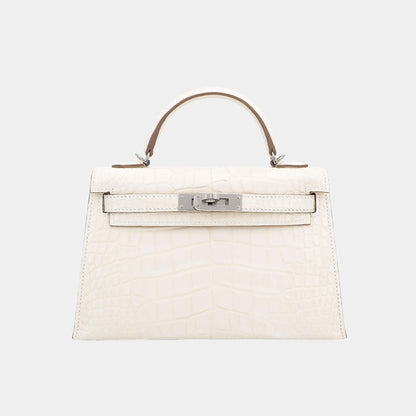 Mini Kelly II Matte Alligator Nata PHW