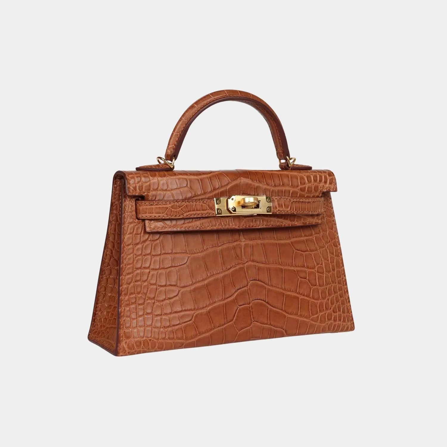 Mini Kelly Matte Alligator Gold GHW