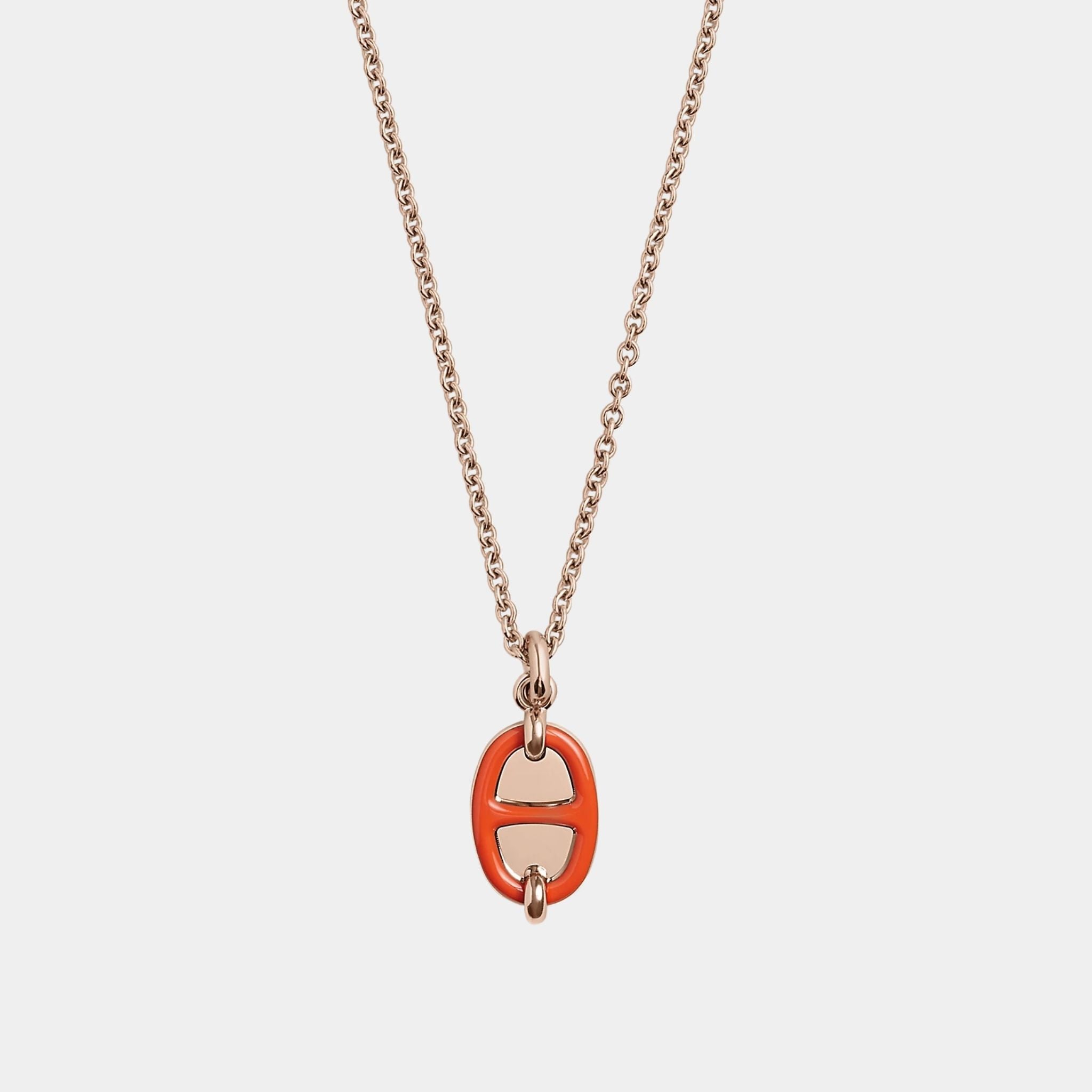 Mini Maillon Pendant Small Model Rose Gold Plated