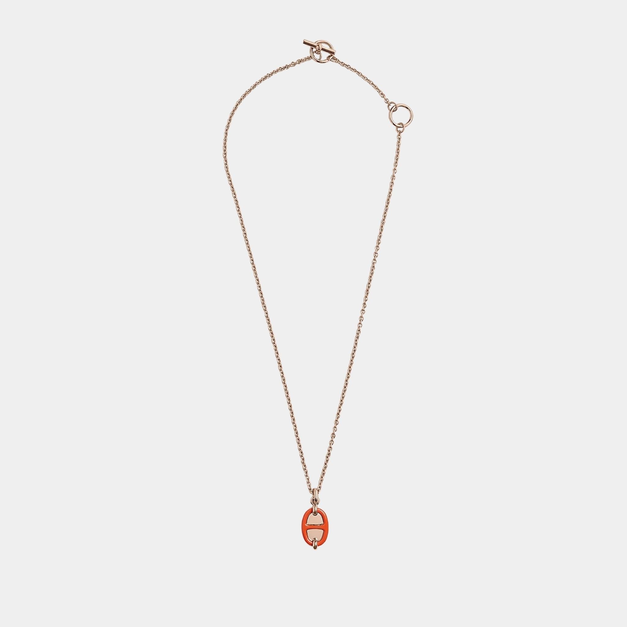 Mini Maillon Pendant Small Model Rose Gold Plated