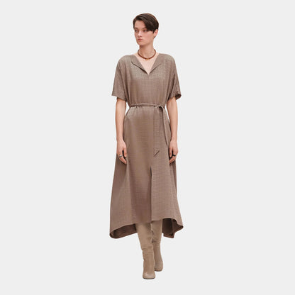 Mosaique Belted Caftan in Jacquard Silk