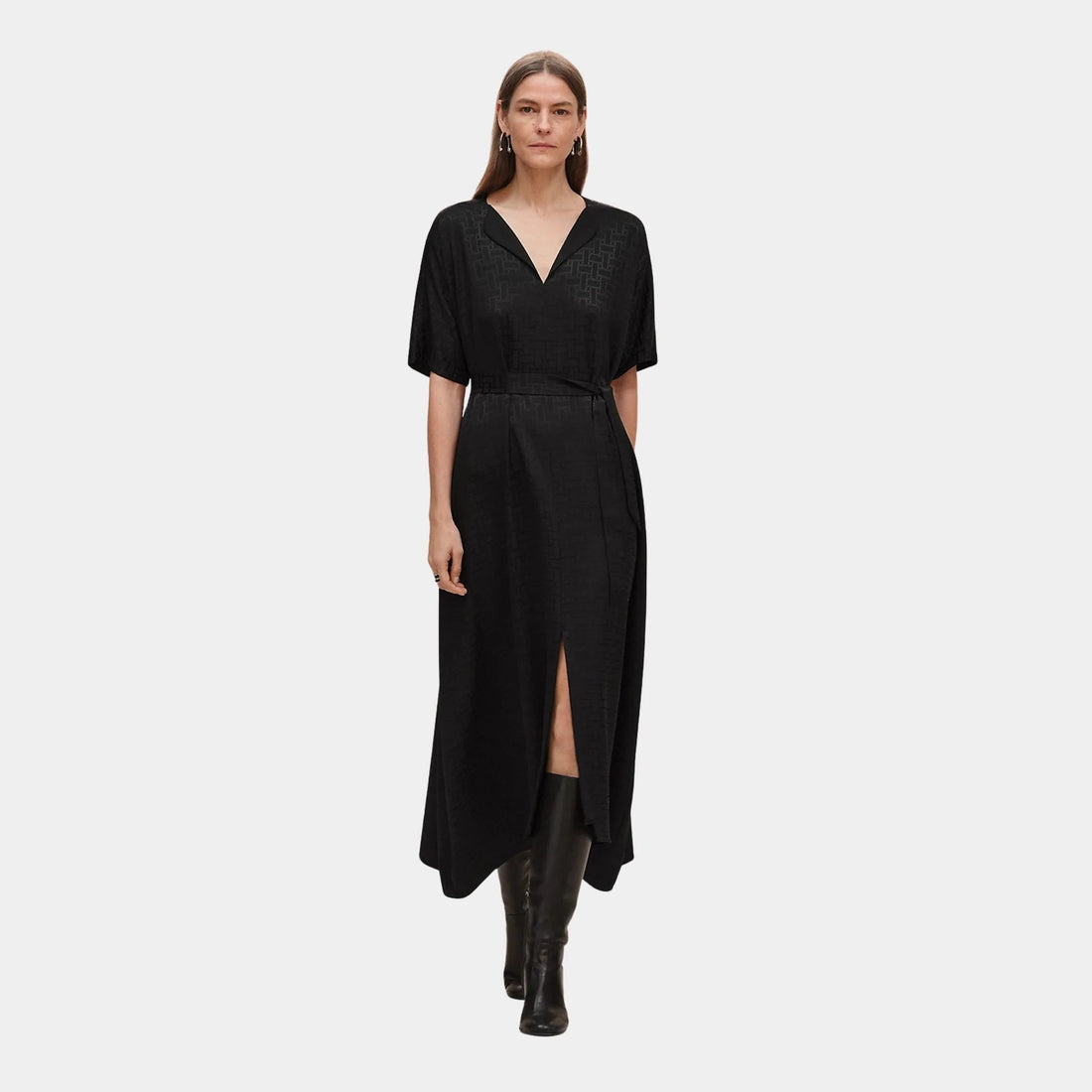 Mosaique Belted Caftan in Jacquard Silk