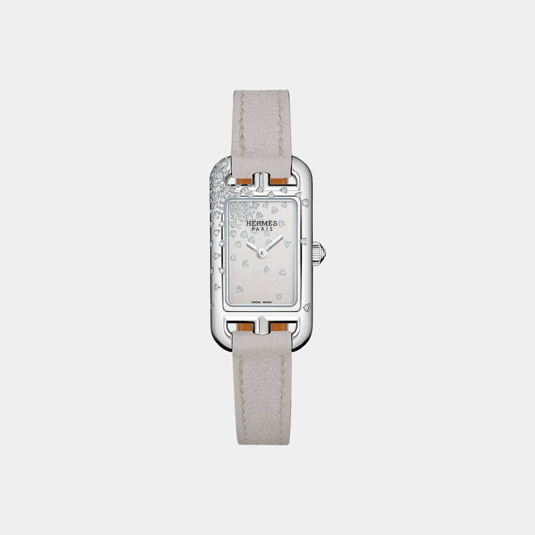 Nantucket 29 mm Steel Watch With Pearl Gray Calfskin Strap