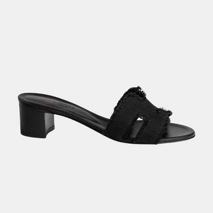 Oasis Sandals Fringed Linen Canvas