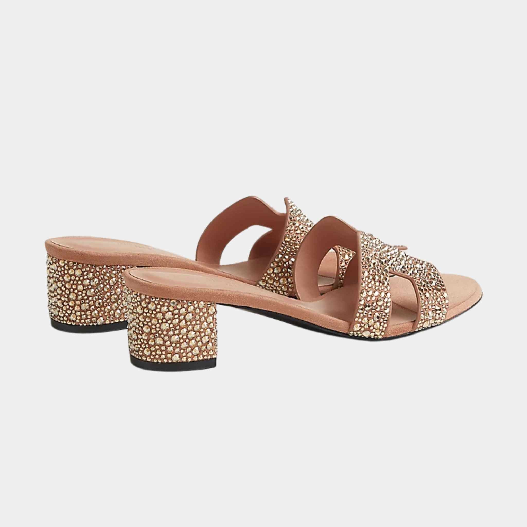 Oasis Sandals Nude With Rhinestones
