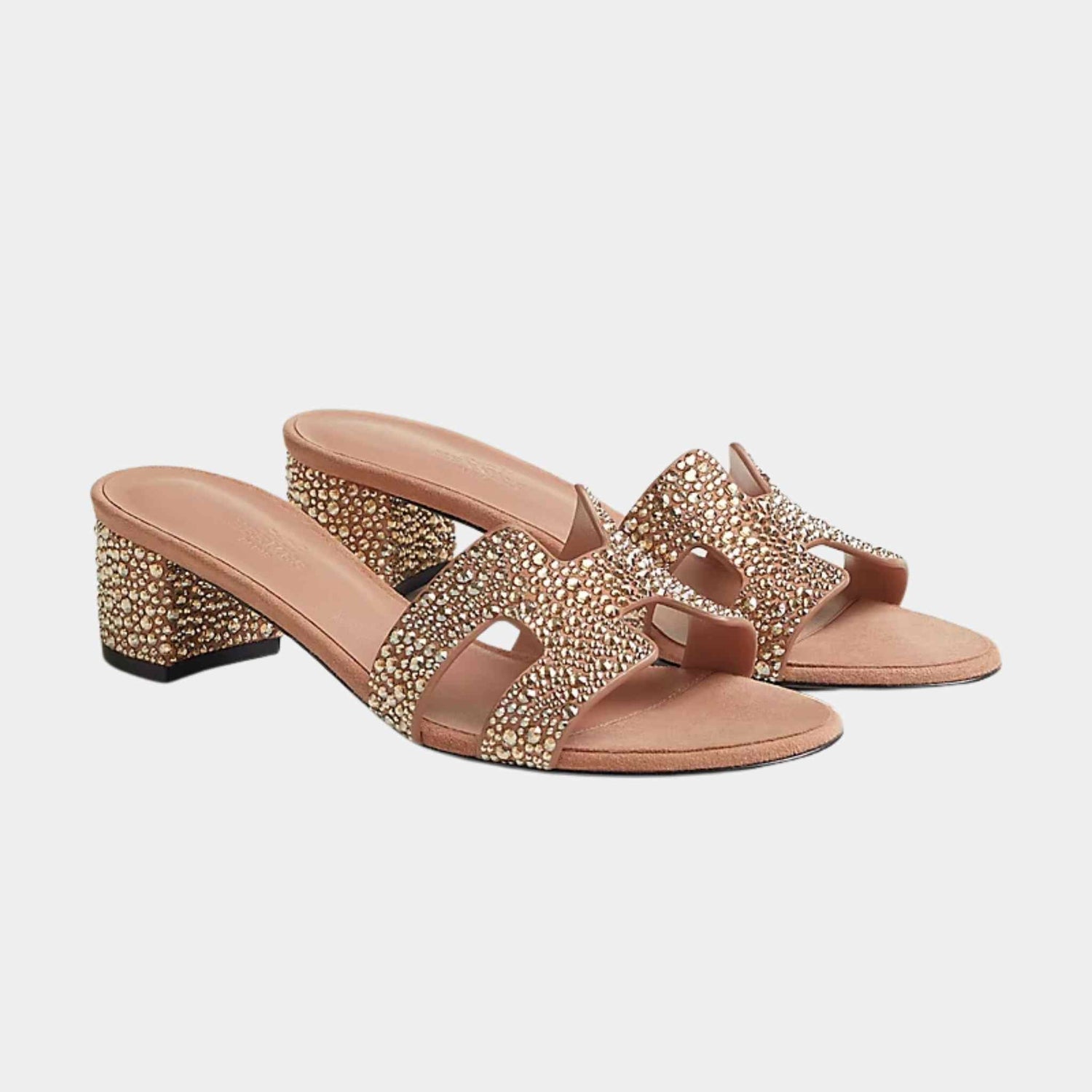 Oasis Sandals Nude With Rhinestones