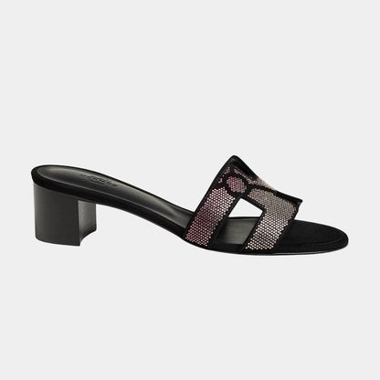 Oasis Sandals in Suede with Figure Artistique Motif