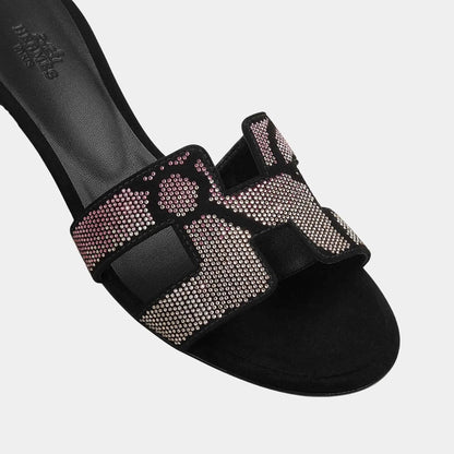 Oasis Sandals in Suede with Figure Artistique Motif