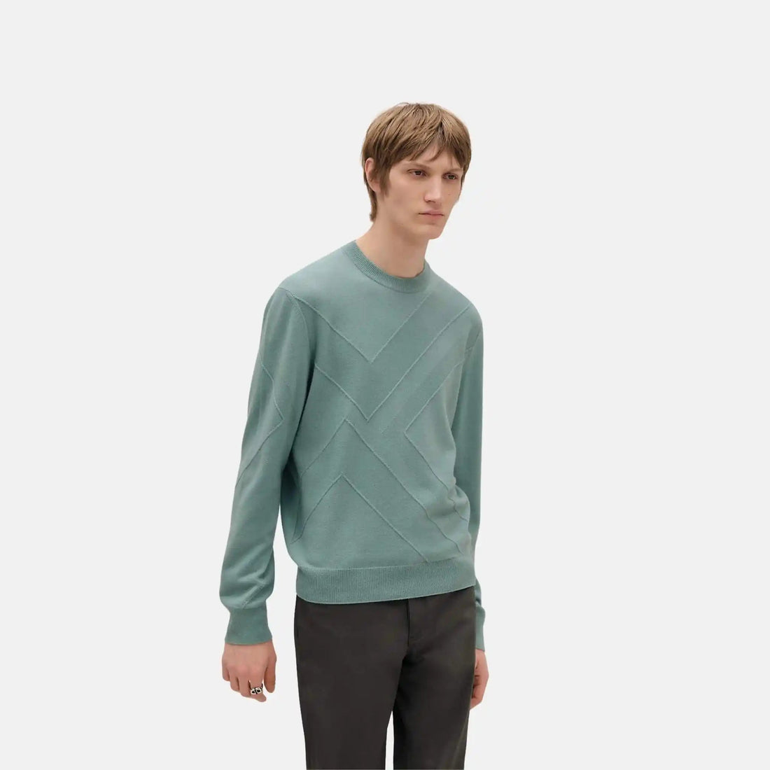 Ombre Jacket Round Neck Sweater