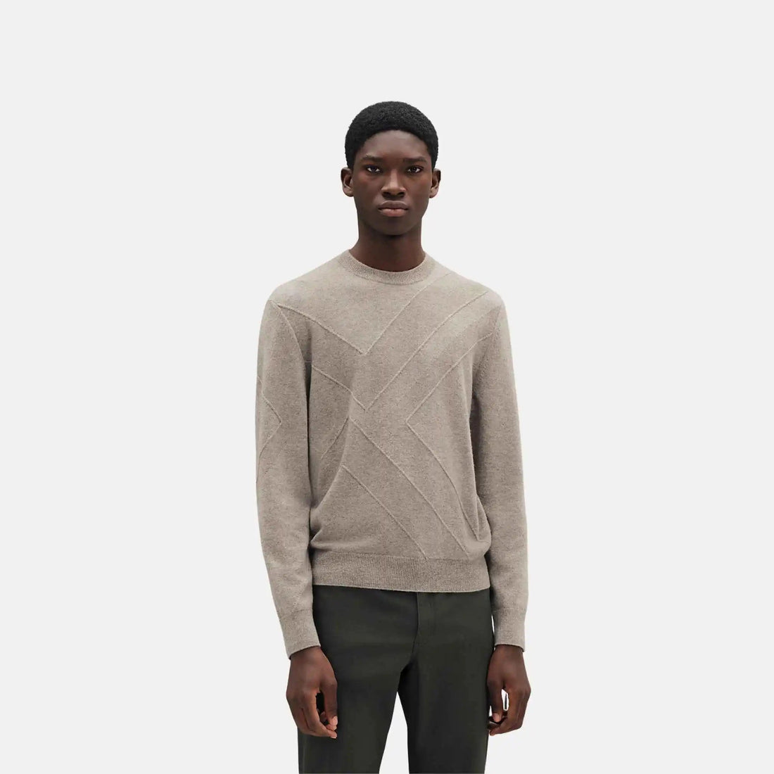 Ombre Jacket Round Neck Sweater