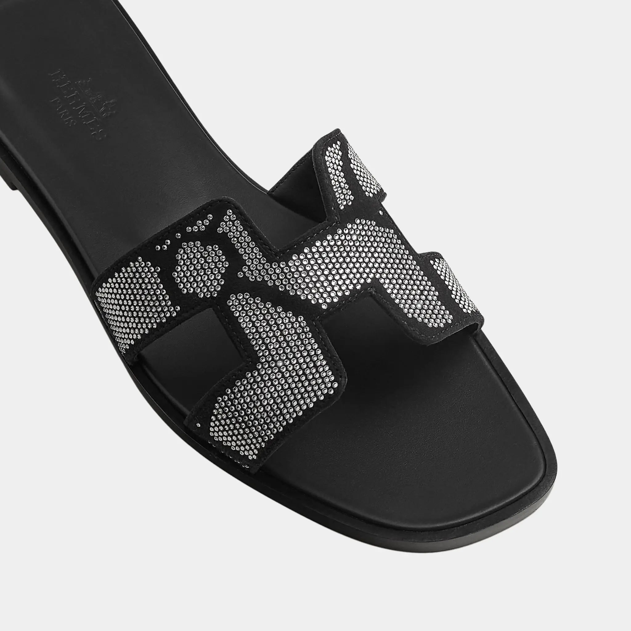 Oran Sandal in Suede with Figure Artistique Rhinestone