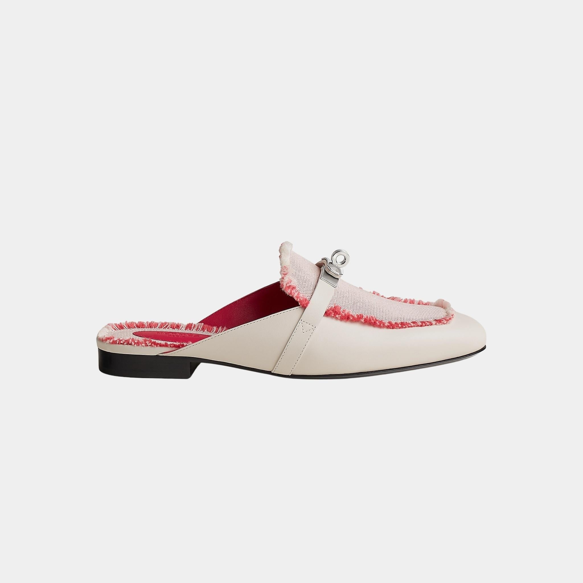 Oz Mule Calfskin and Fringed H Canvas