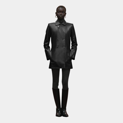 Pea Coat in Grained Calfskin