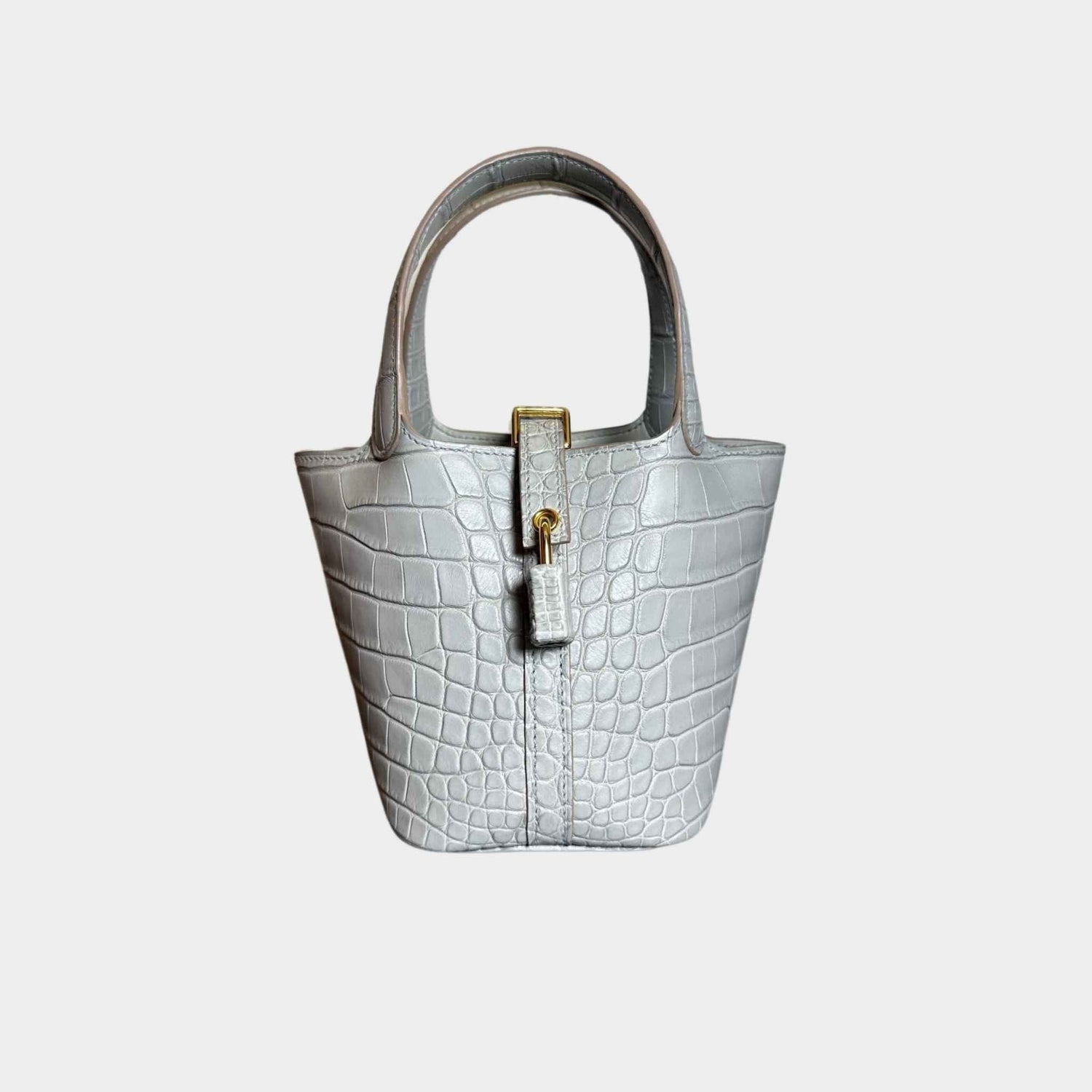 Picotin Micro Gris Perle Matte Croc