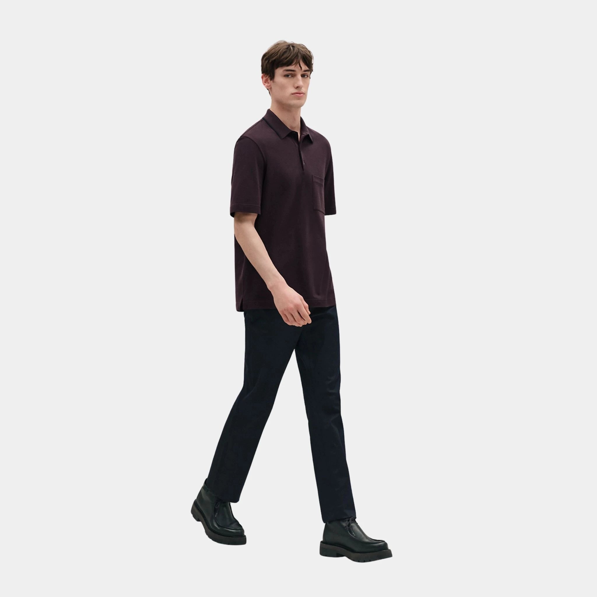 Piqures Sellier Short-sleeve Polo Shirt in Cotton