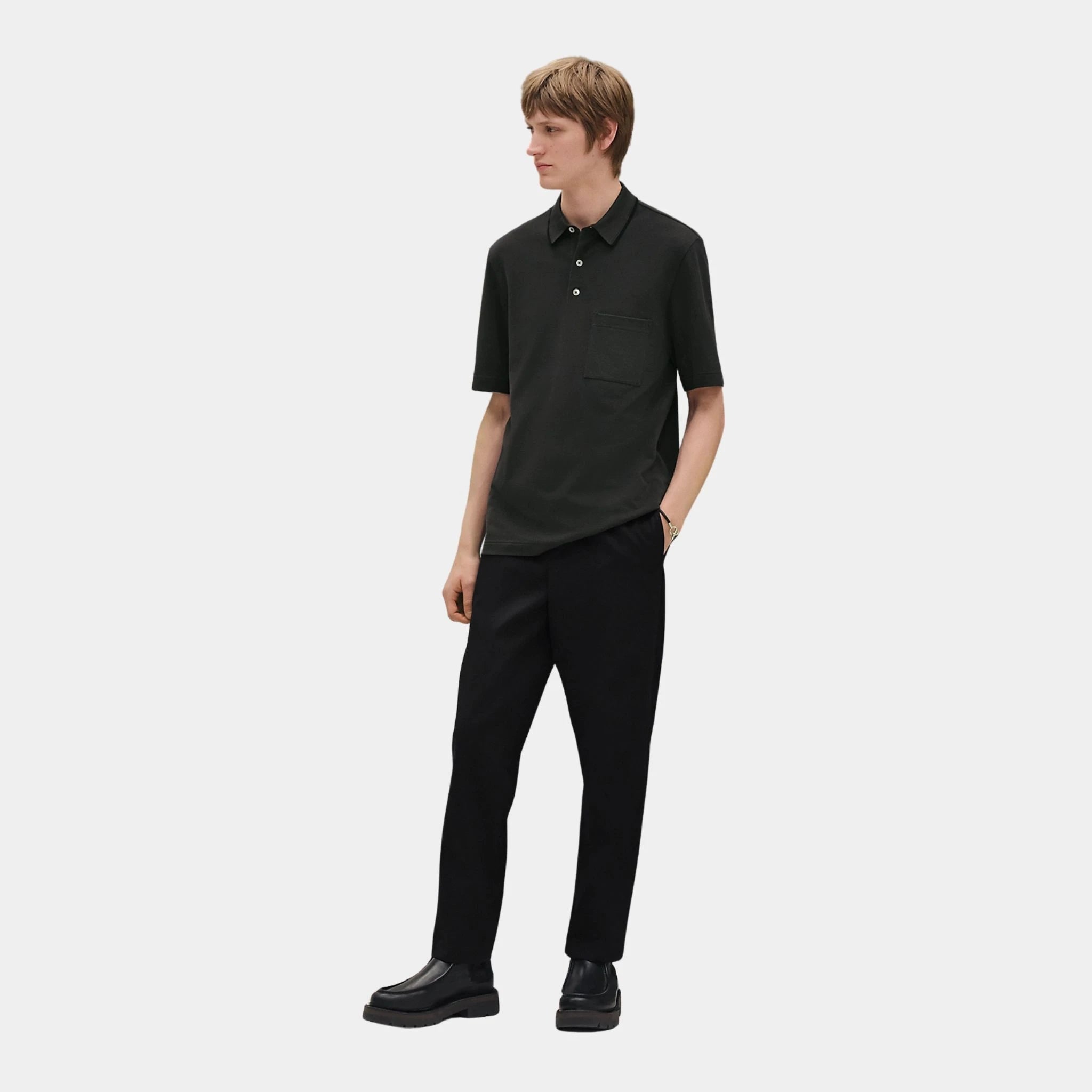 Piqures Sellier Short-sleeve Polo Shirt in Cotton