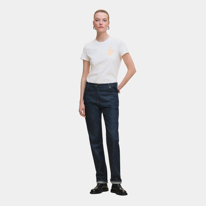 Printed Straight T-shirt in Plain Jersey