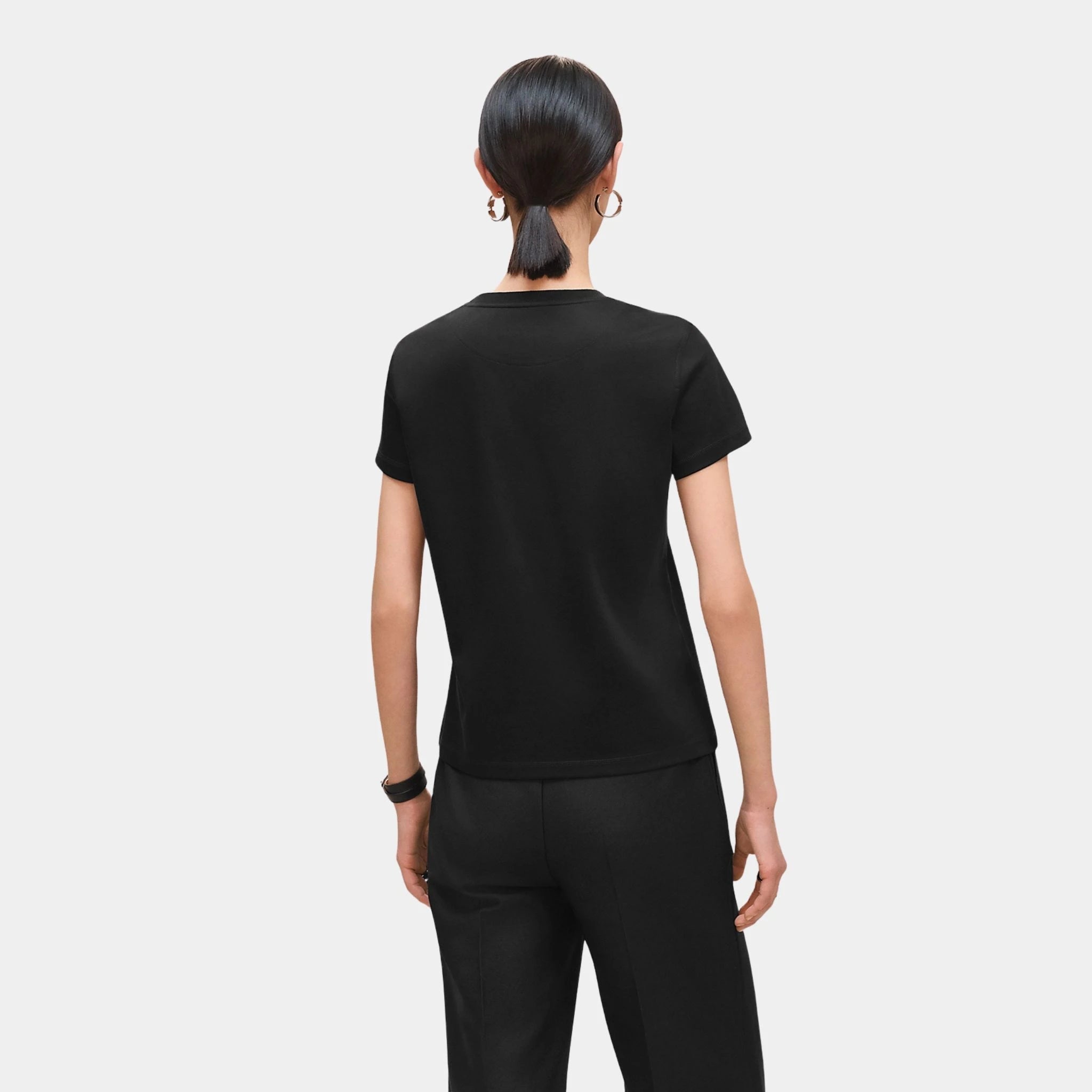 Printed Straight T-shirt in Plain Jersey