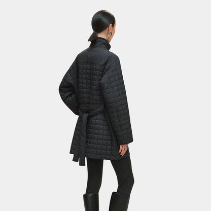 Quilted Coat in Feather Canvas