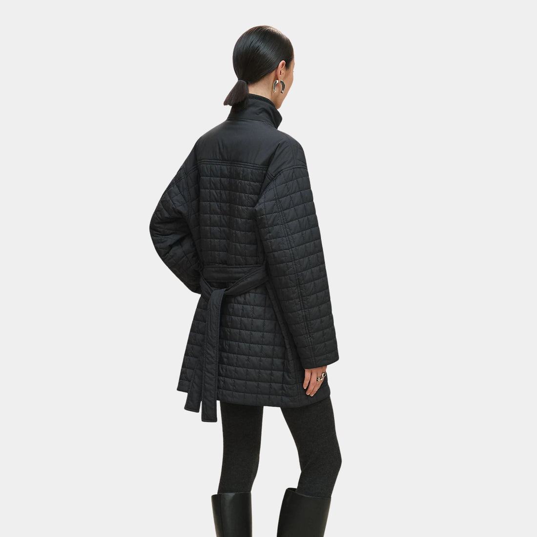 Quilted Coat in Feather Canvas