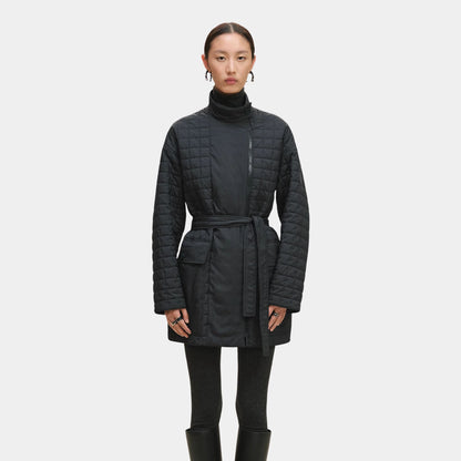Quilted Coat in Feather Canvas