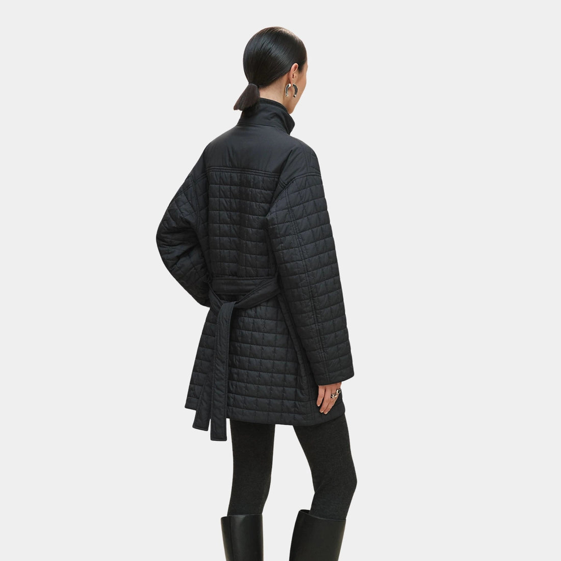 Quilted Coat in Plume Canvas