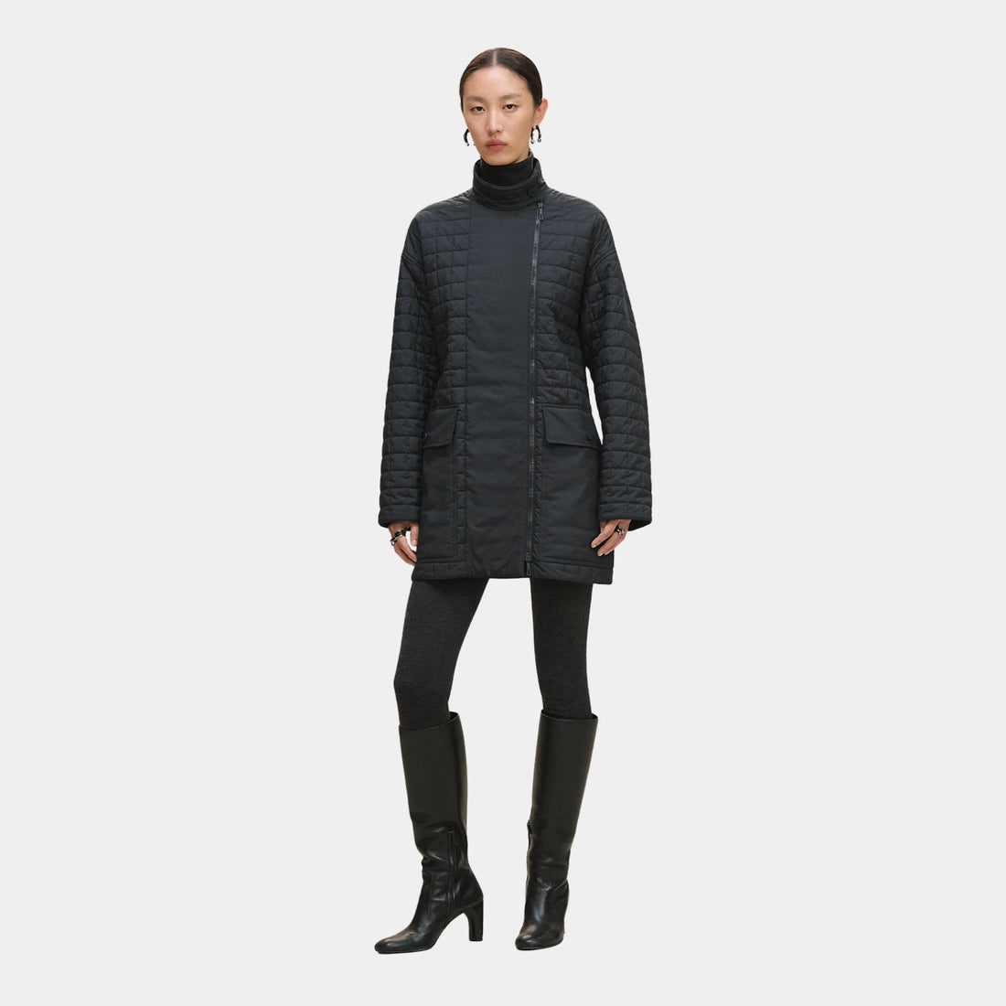 Quilted Coat in Plume Canvas