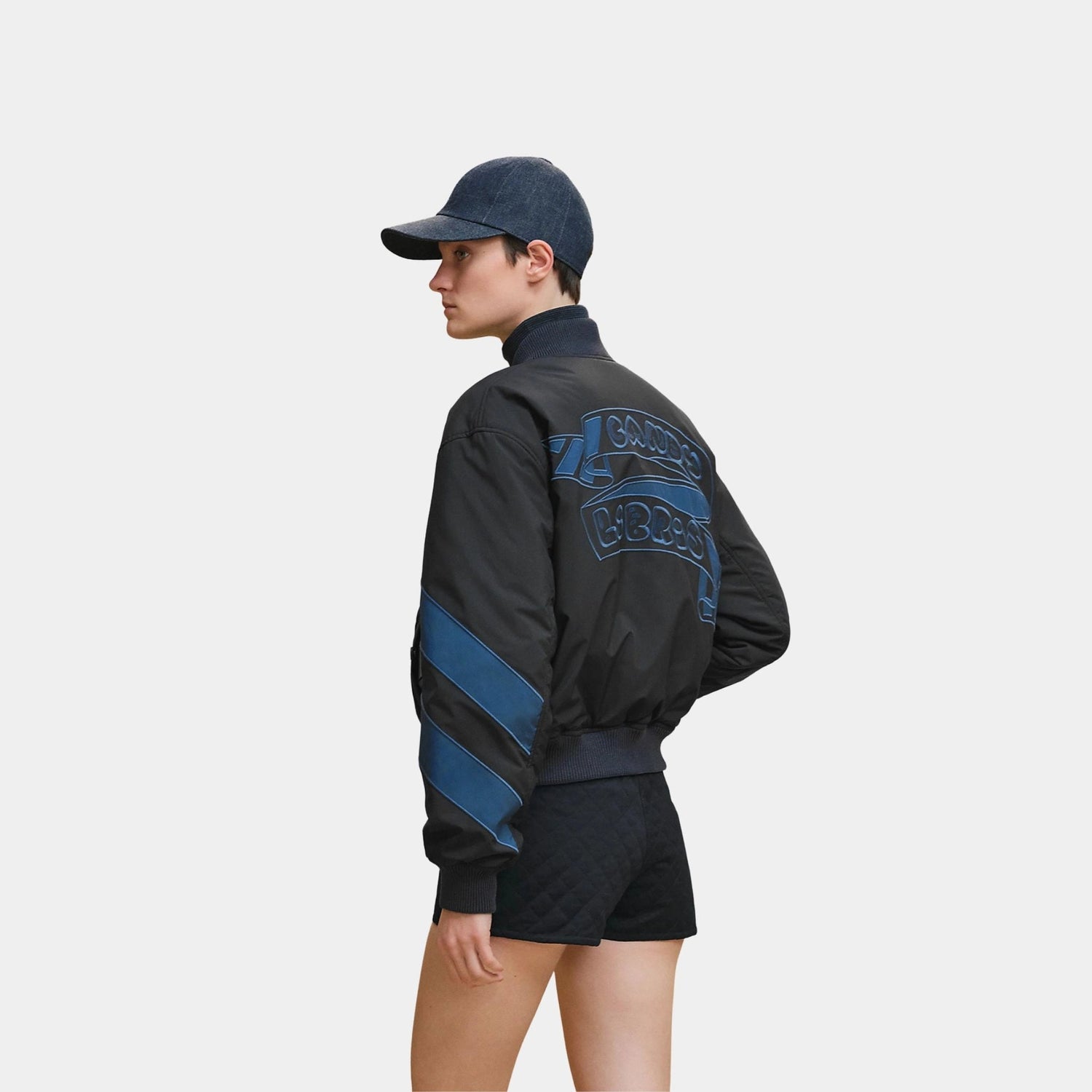 Reversible Bomber Jacket in Feather Canvas
