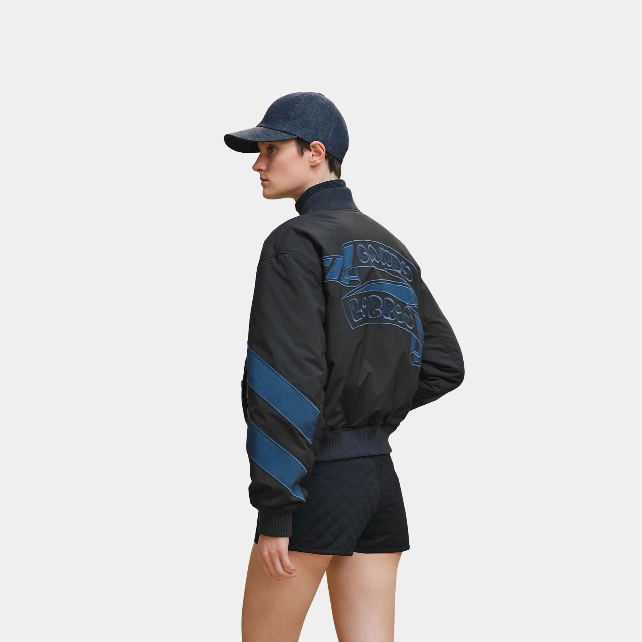 Reversible Bomber Jacket in Feather Canvas