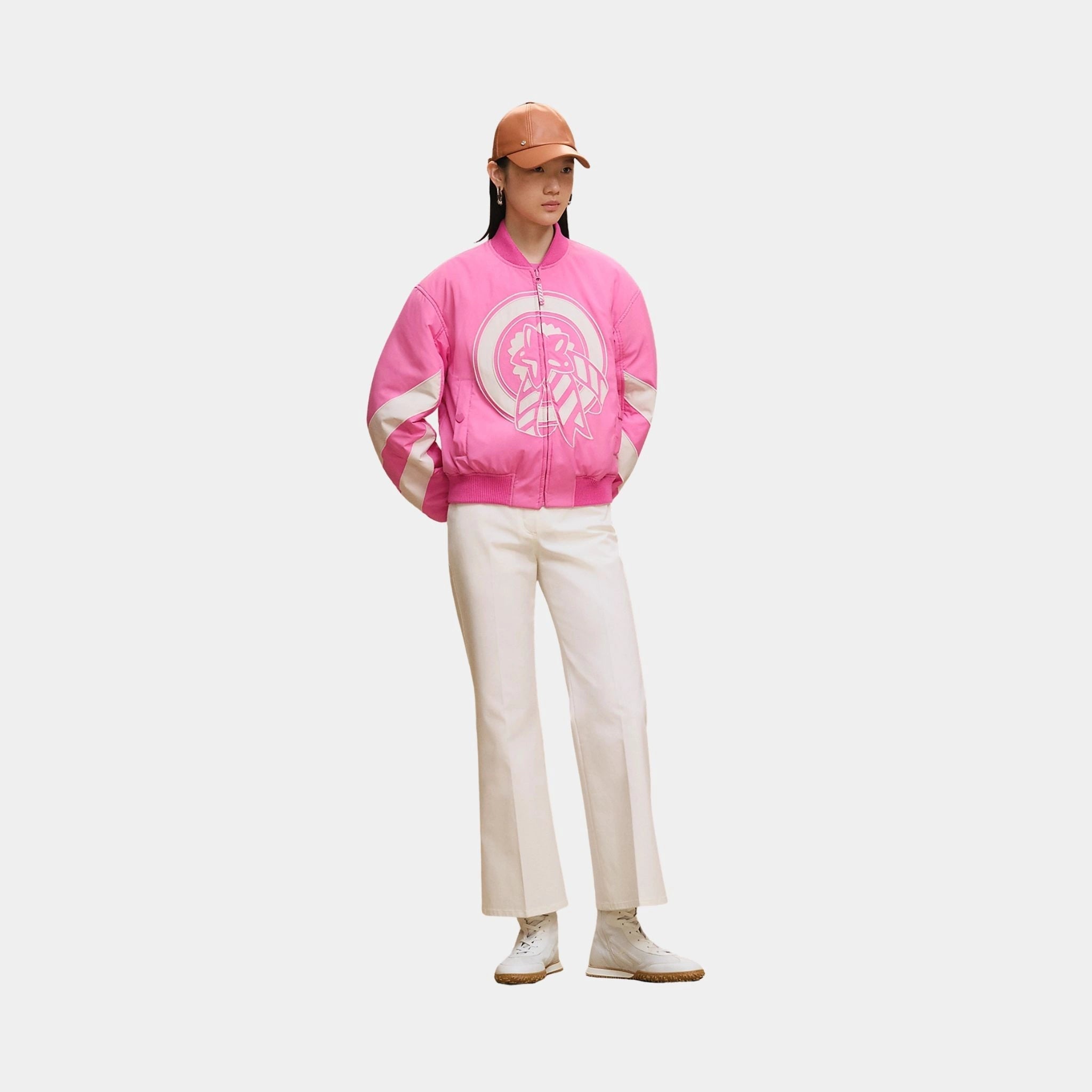 Reversible Bomber Jacket in Feather Canvas