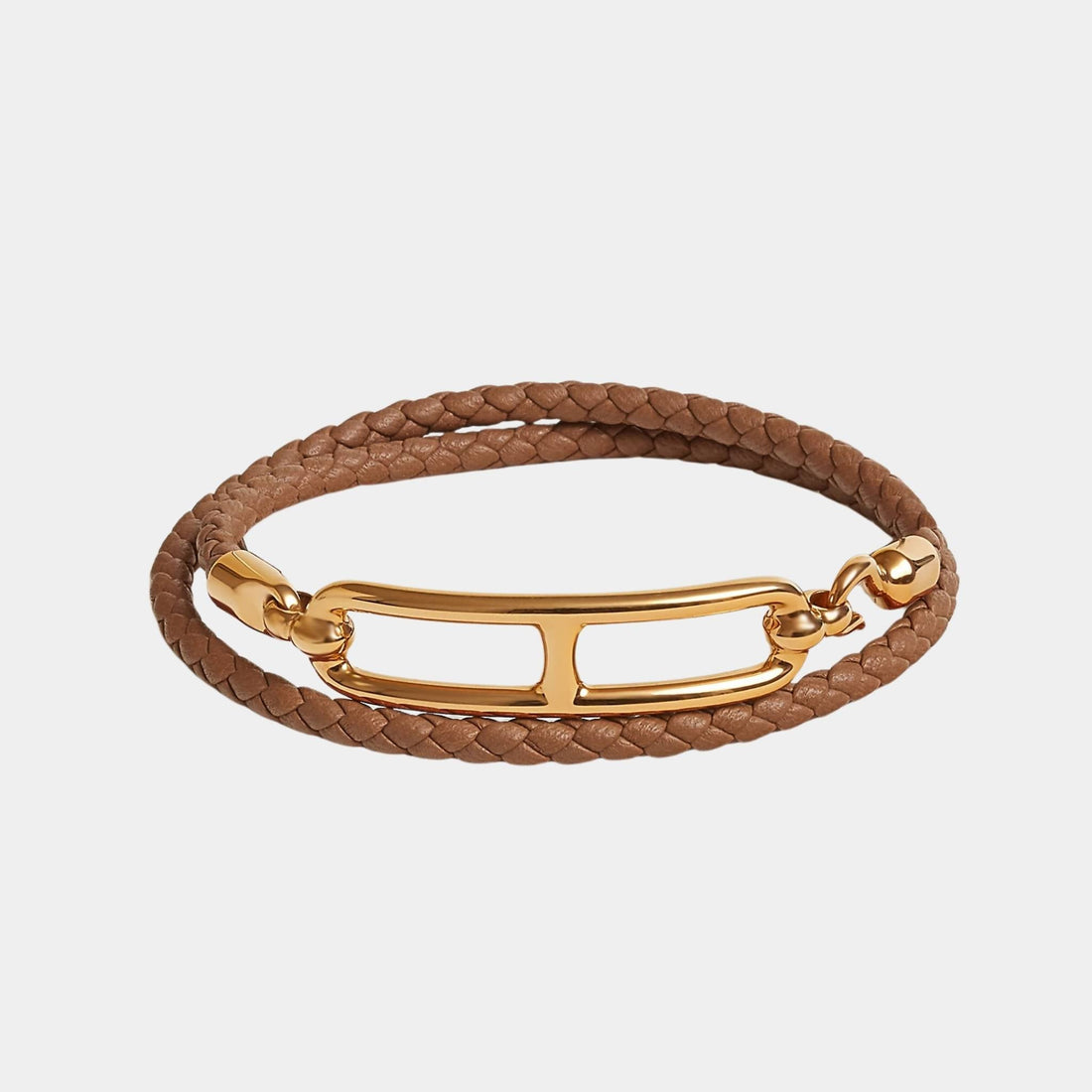 Roulis Double Tour Bracelet Swift Calfskin Gold Plated