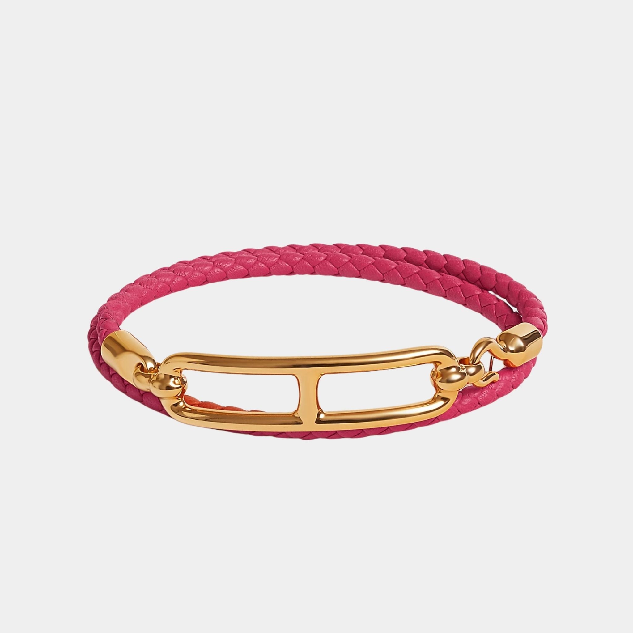 Roulis Double Tour Bracelet Swift Calfskin Gold Plated