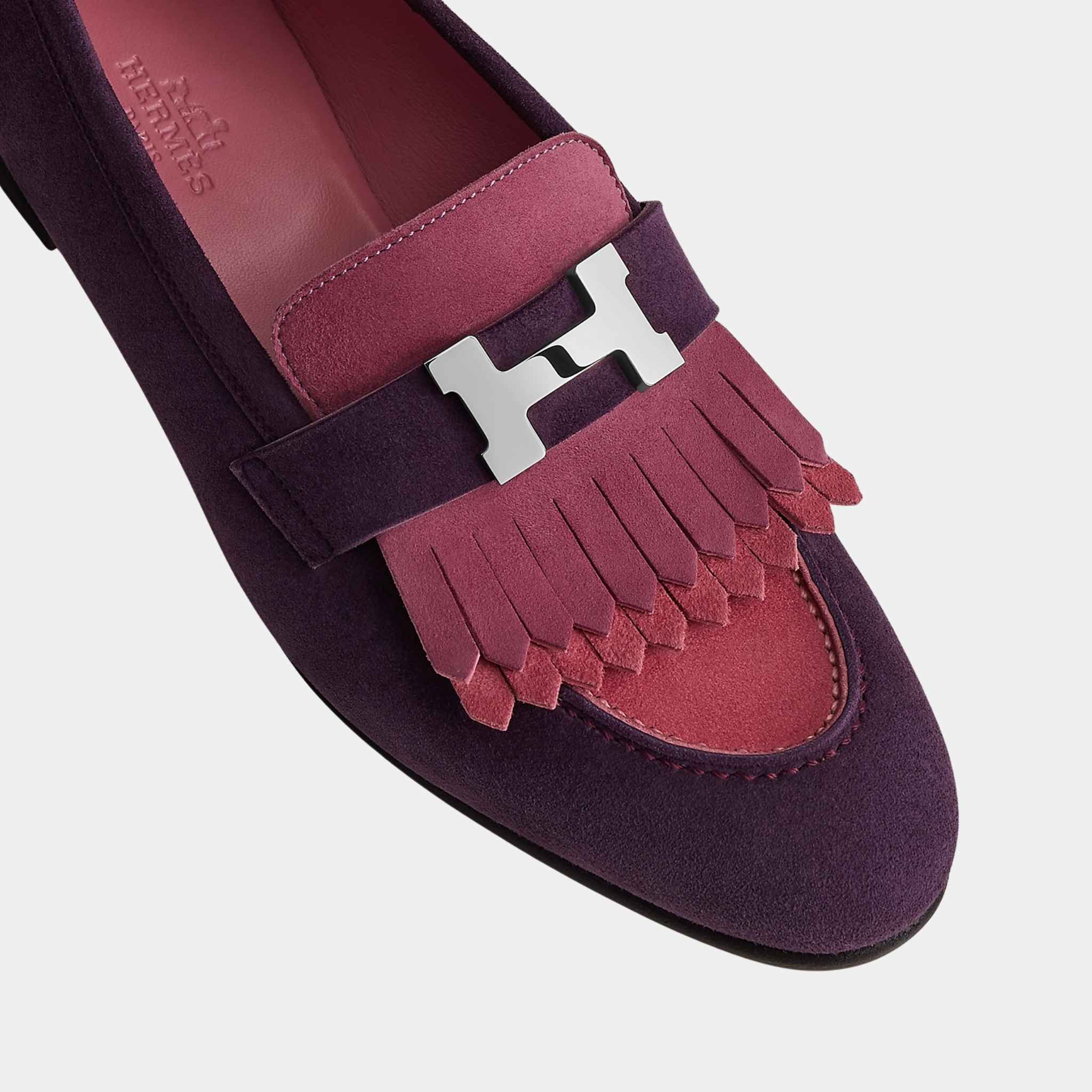 Royal Loafer in Suede Goatskin with Palladium Plated Buckle