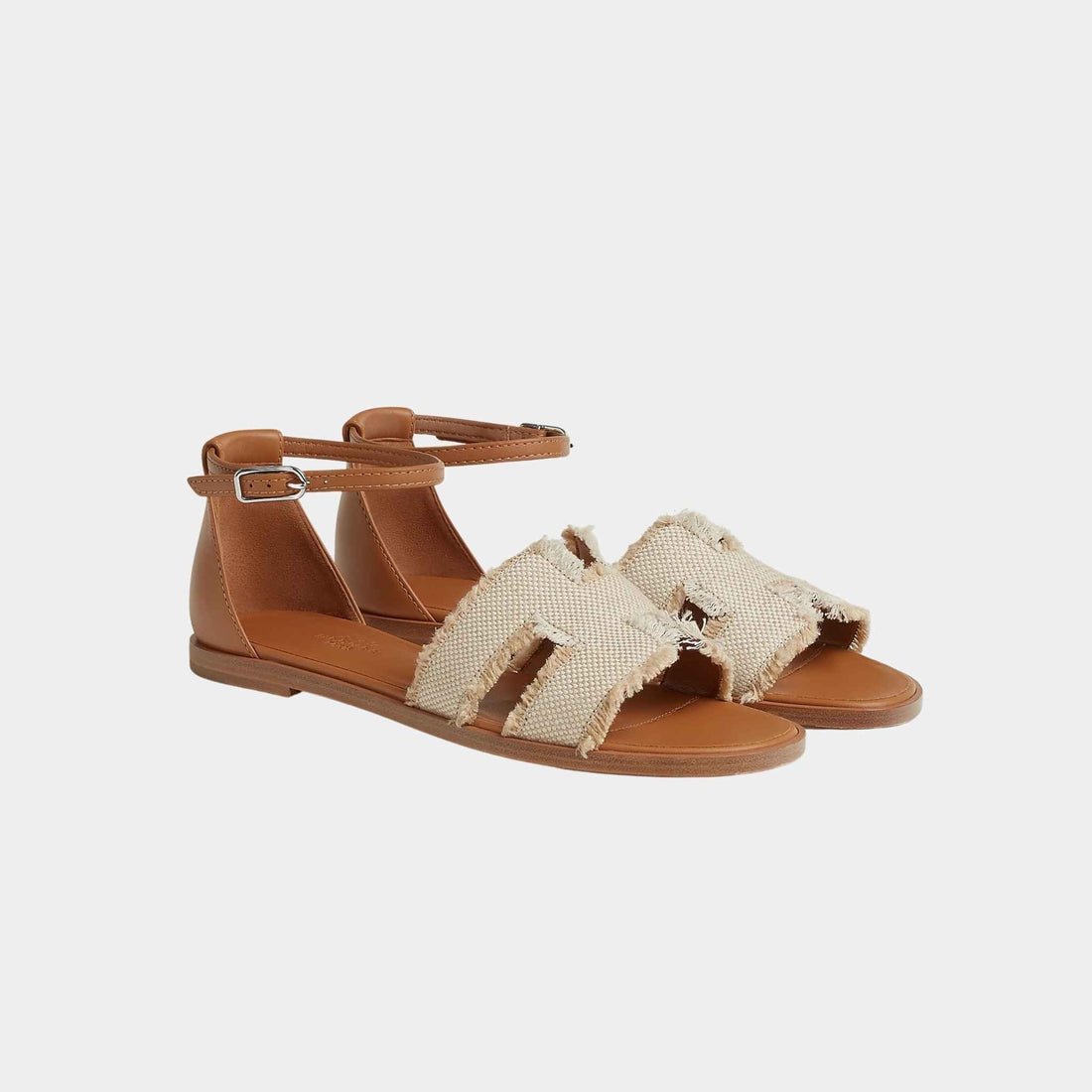 Santorini Sandals Frayed Linen