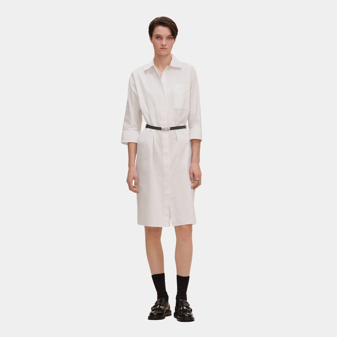Shirt Dress in Cotton Twill
