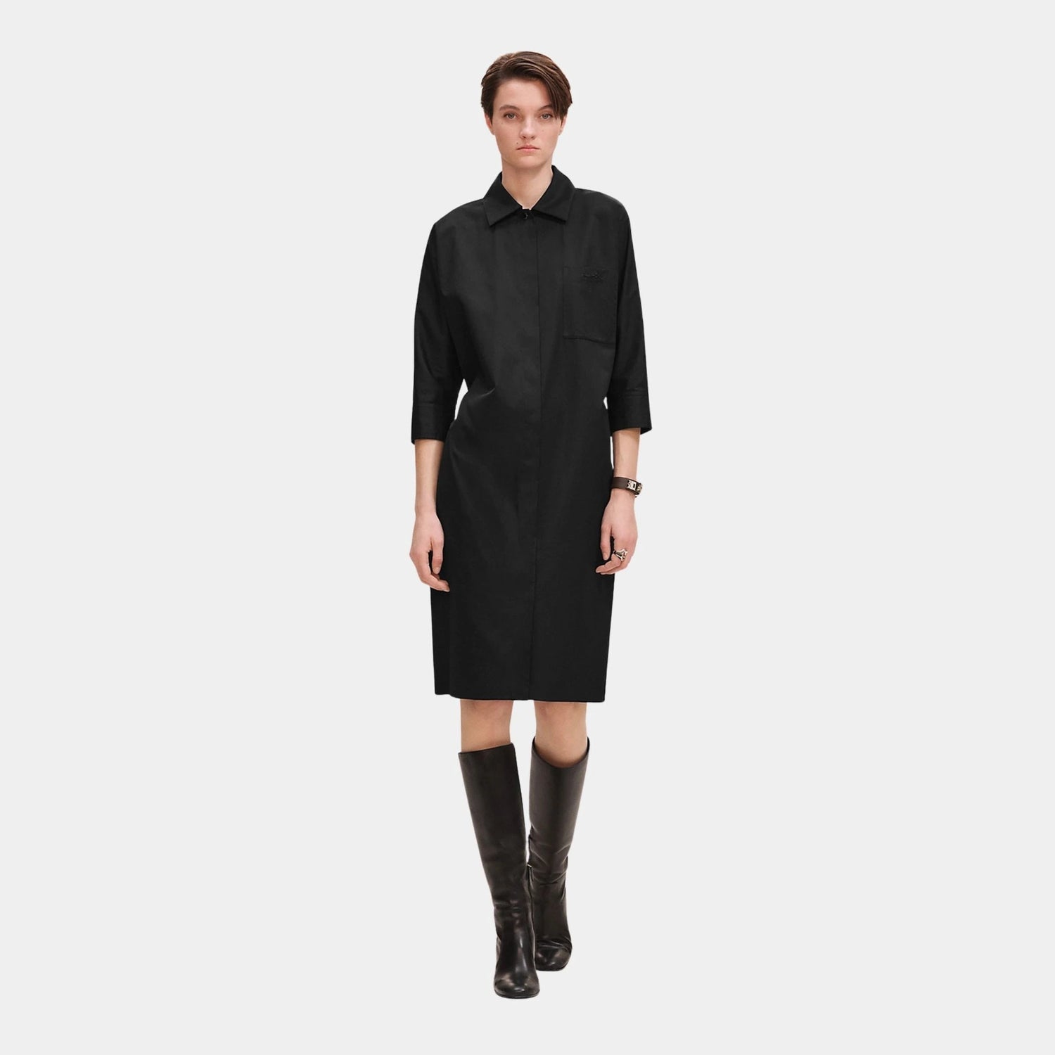 Shirt Dress in Cotton Twill