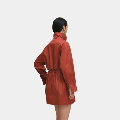 Short Polo Dress in Cotton Twill