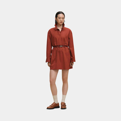 Short Polo Dress in Cotton Twill