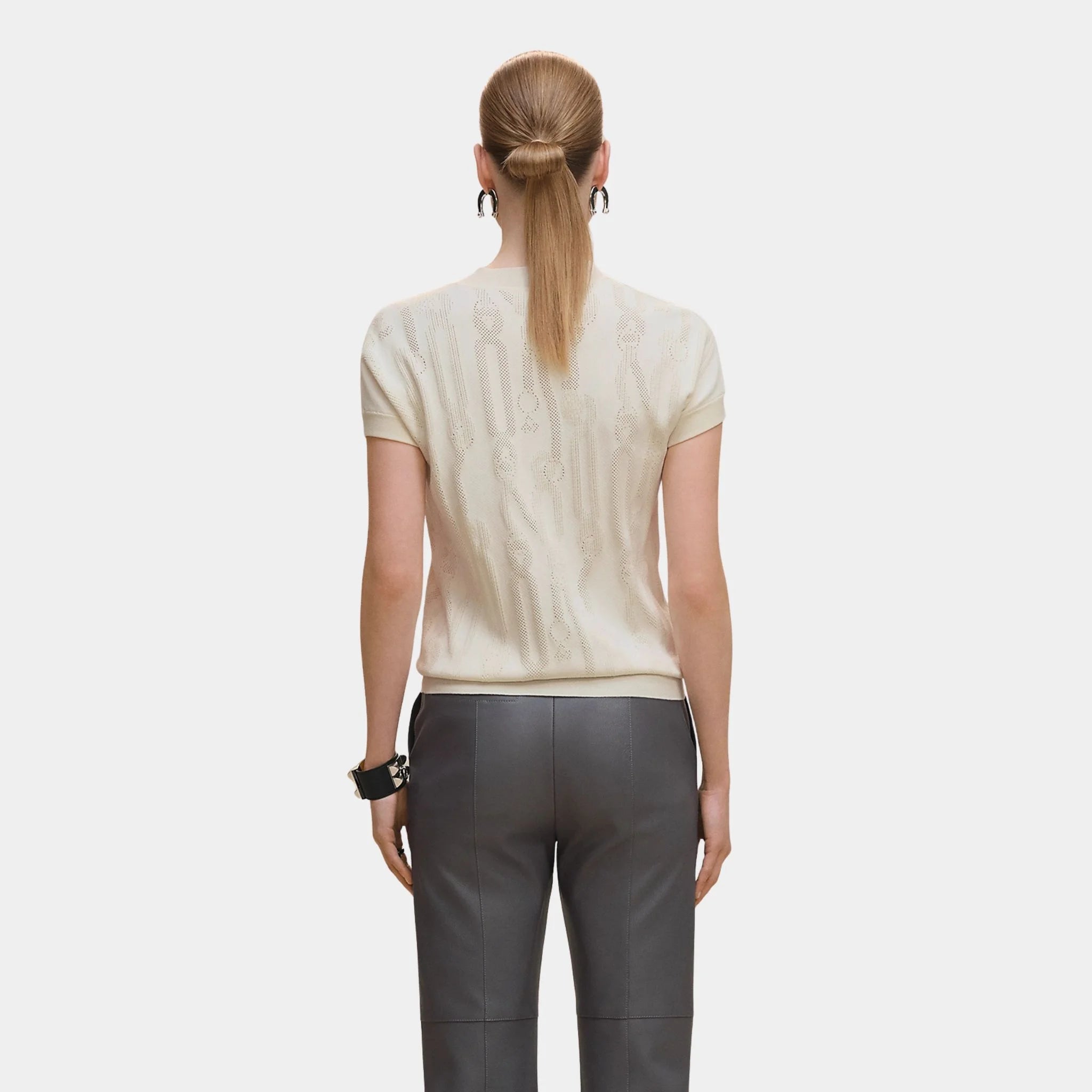 Short-sleeved Sweater with Palefroi Remix Motif